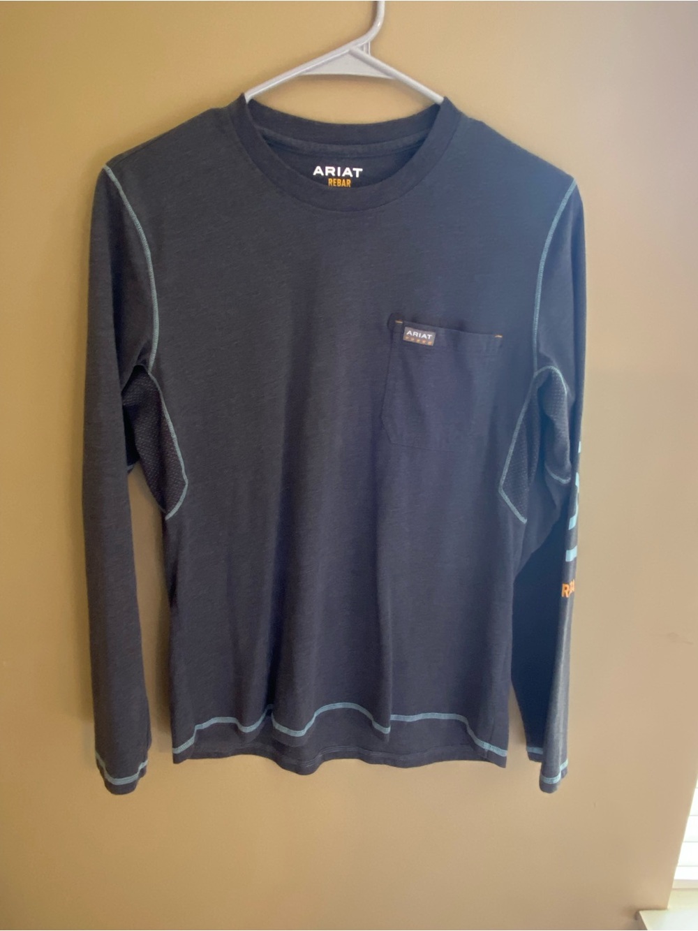Ariat Women’s Rebar Workman Logo Long Sleeve Tee with Contrast Stitching- Small